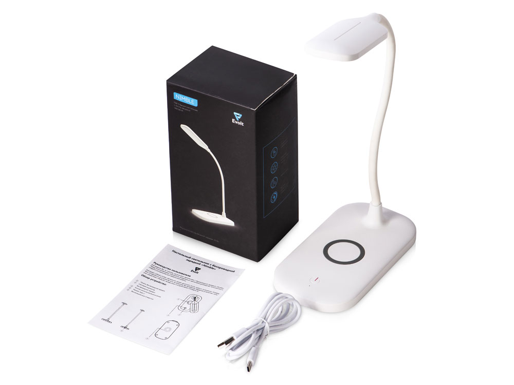 Настольный светильник с беспроводной зарядкой Nimble, 10 Вт-6