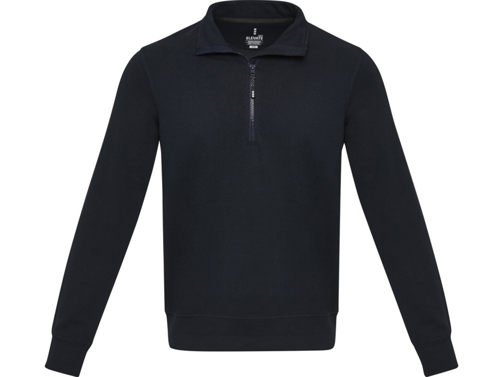 Tin унисекс-свитер с молнией на четверть из переработанных материалов Aware™ - Темно - синий-1