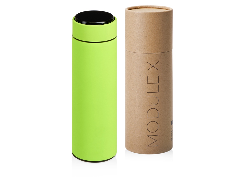 Вакуумный термос Module X с индикатором температуры, 500 мл, тубус, зеленое яблоко 375C-0