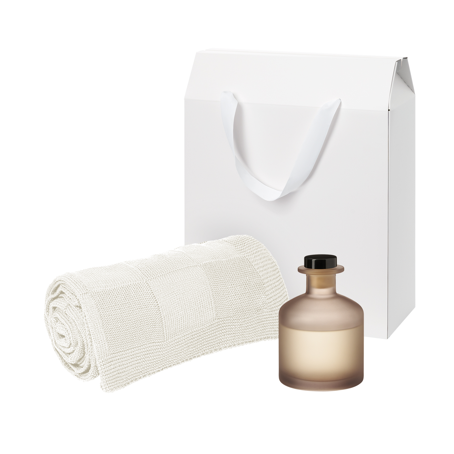 Подарочный набор Мизу (Mizu), Селла (Cella), бежевый (диффузор, плед)-0