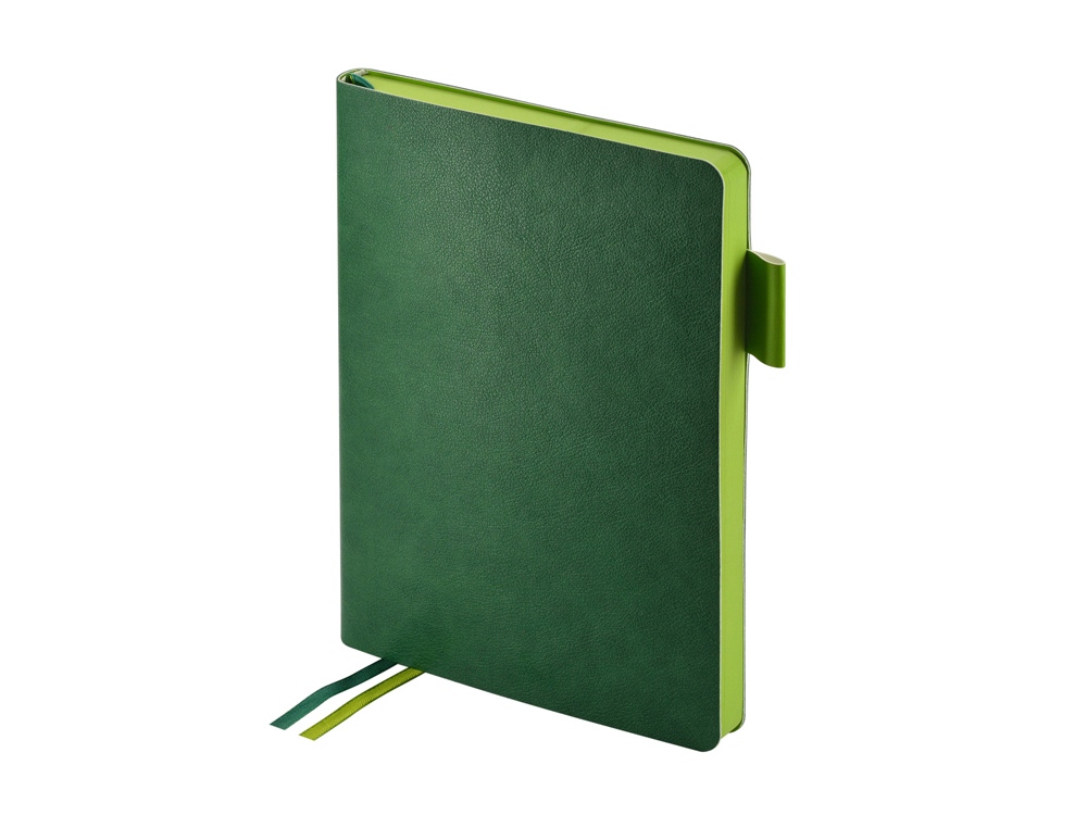 Ежедневник А5 датированный Boston 2026, зеленый с салатовым обрезом-0