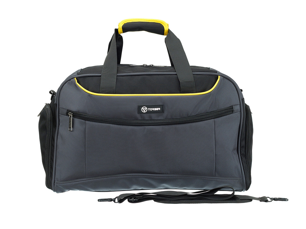 Сумка спортивная TORBER, серый, полиэстер, 48 х 24 х 30 см-3