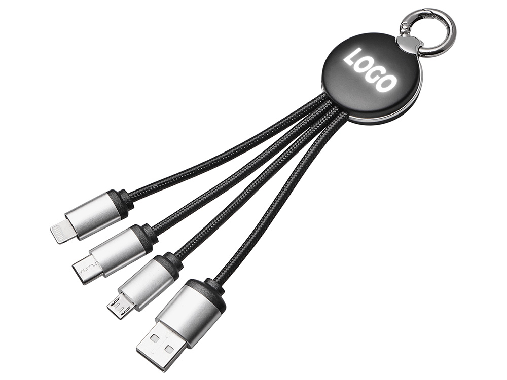 Кабель 3-в-1 с подсветкой лого Ion mini-0