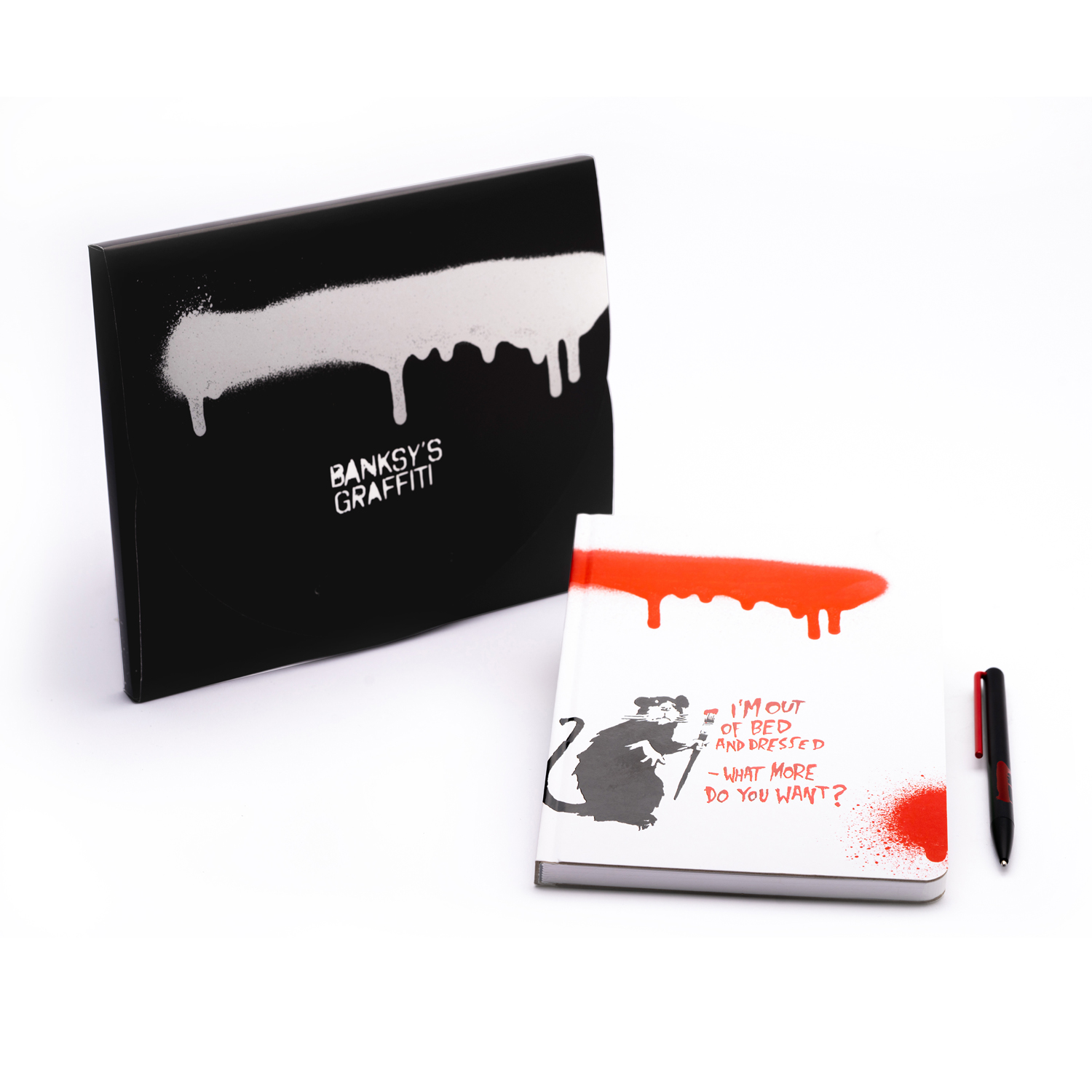 Набор Pininfarina Banksy Крыса: шариковая ручка GrafeeX и блокнот линованный из каменной бумаги, А5-1