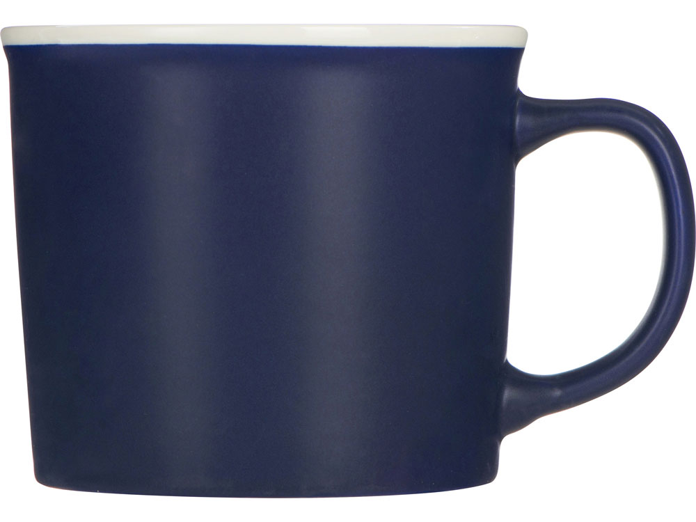 Матовая кружка Nancy 360 мл цветная снаружи, белая внутри, темно-синий-1