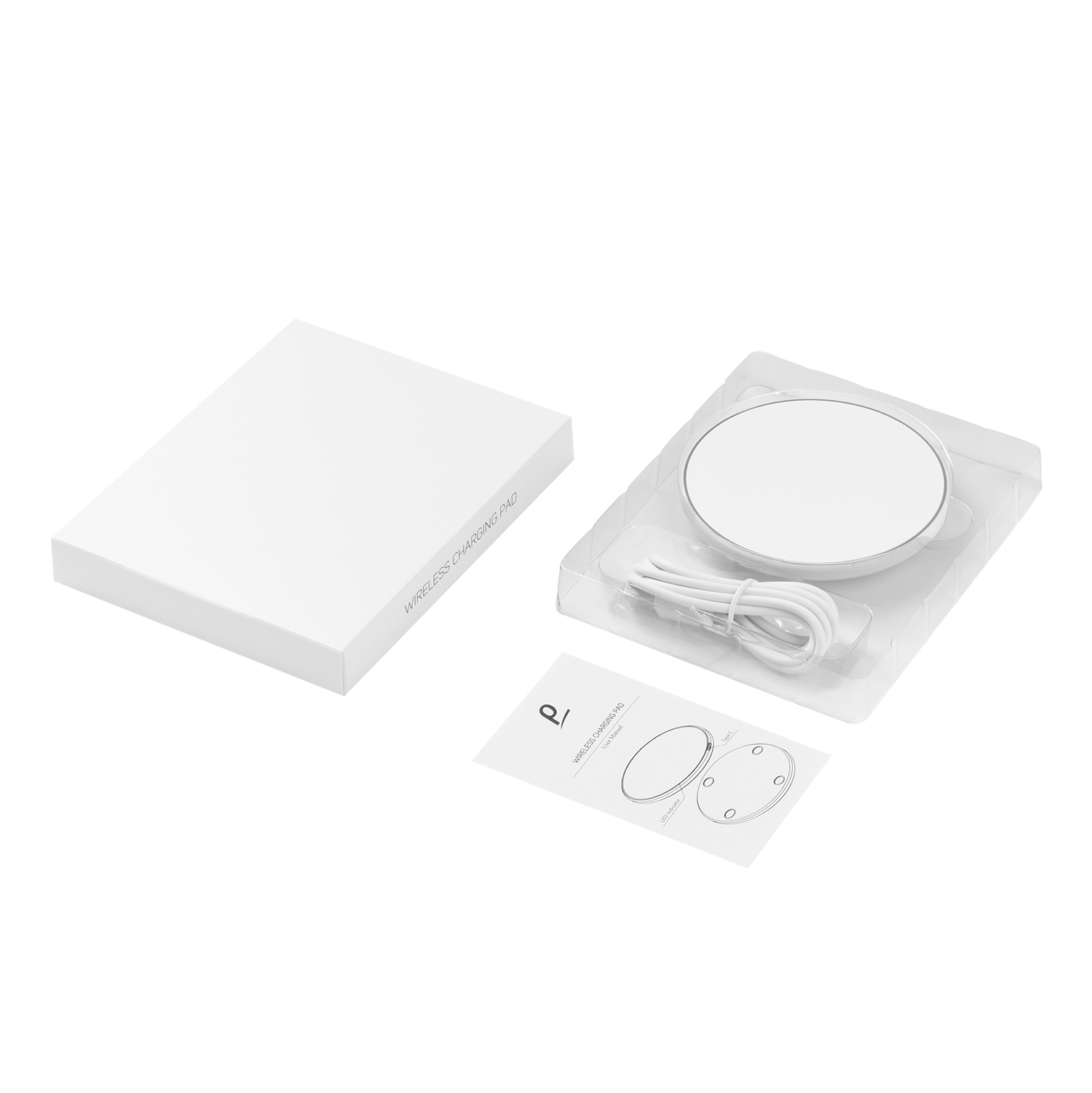 Беспроводное зарядное устройство с подсветкой 15W Auris, белое-12