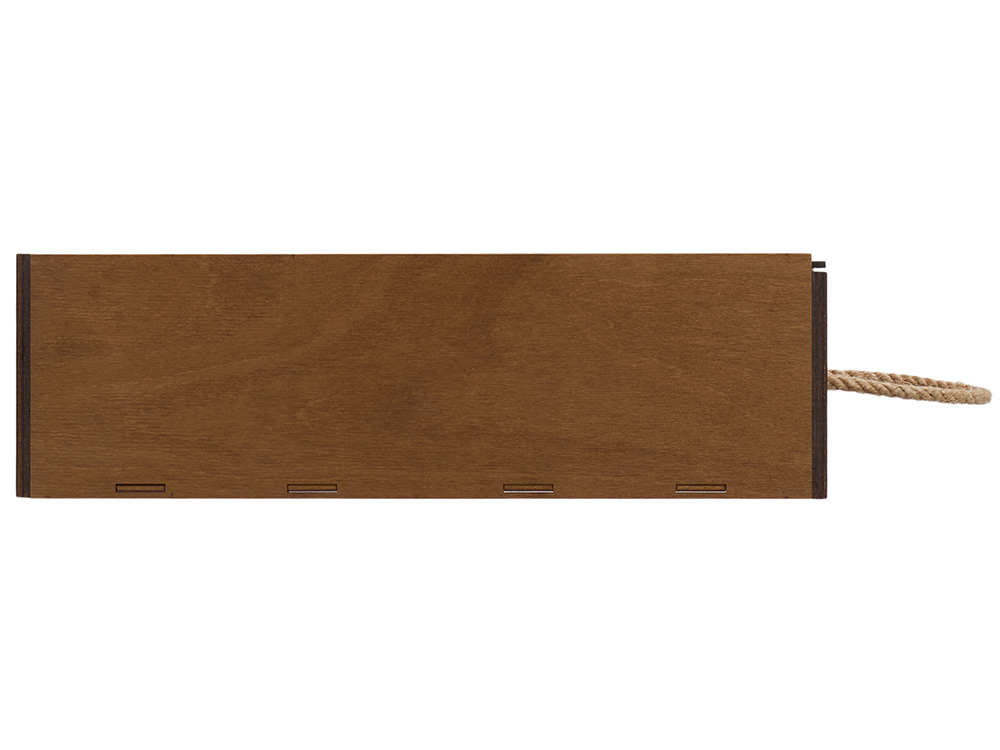 Подарочная коробка из фанеры Constellation 330х220х100 мм, фанера 6 мм, крышка на выдвижных пазах черная ЛХДФ 3 мм, бечевка-4