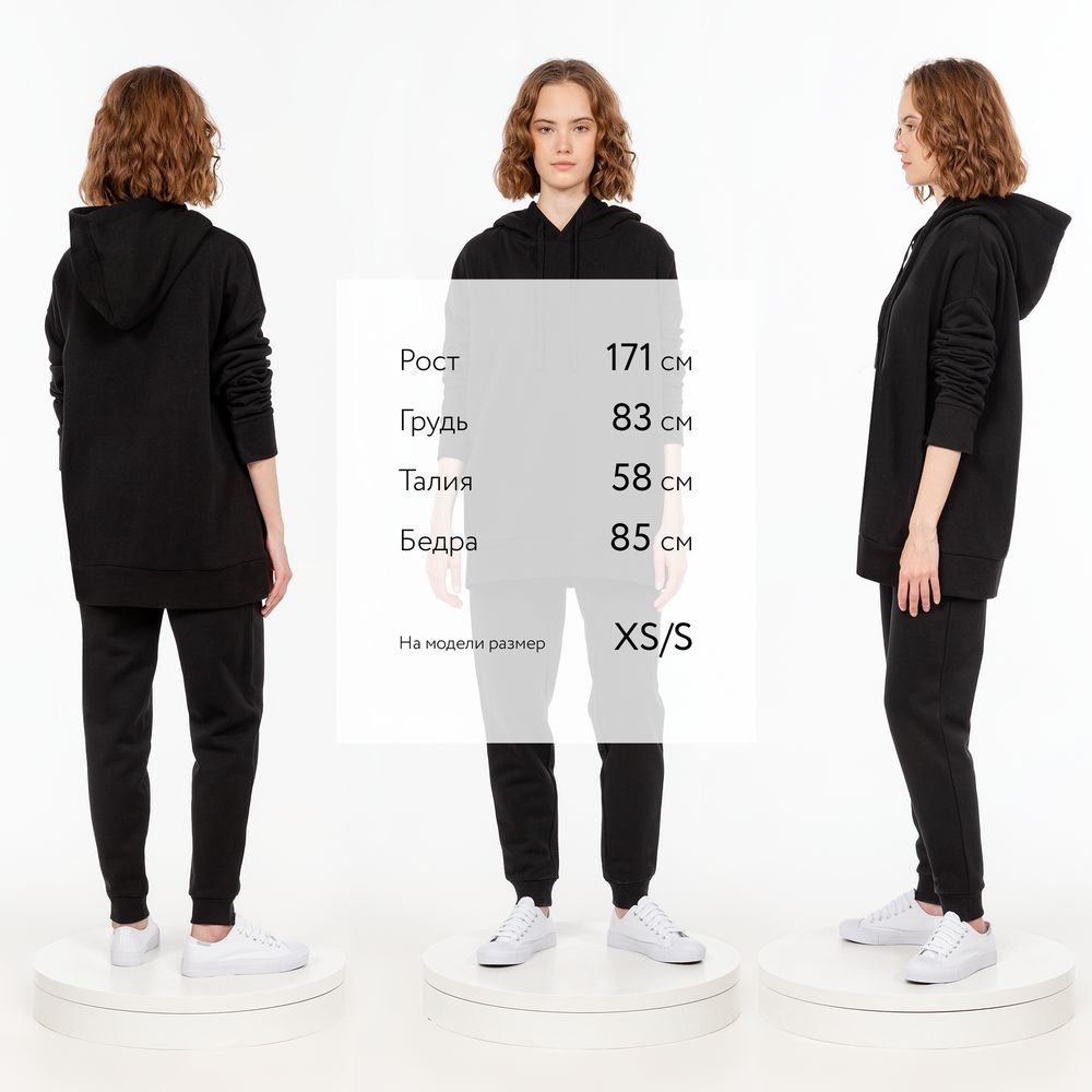 Худи унисекс H2, черное-3