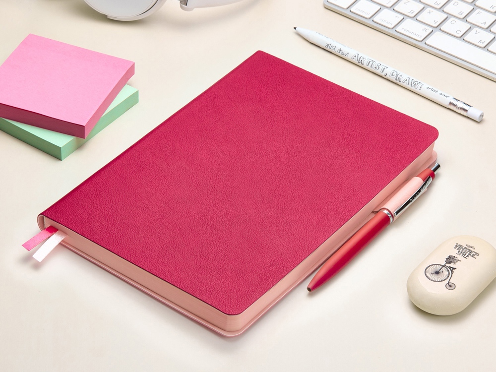 Ежедневник А5 датированный Boston 2026, розовый-11