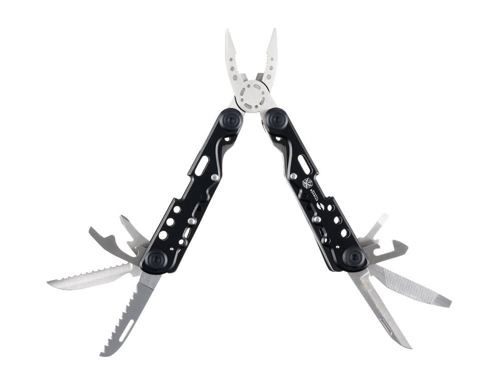 Мультитул Stinger, 105x40 мм, 13 функций, сталь, чёрно-серебристый, в комплекте нейлоновый чехол-0