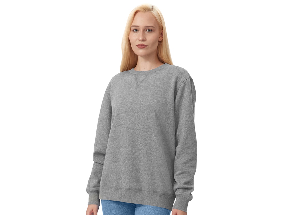 Свитшот оверсайз Lisbon унисекс, серый меланж-3