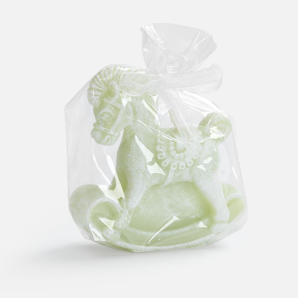 Свеча фигурная «Лошадка-качалка», светло-зеленая-1