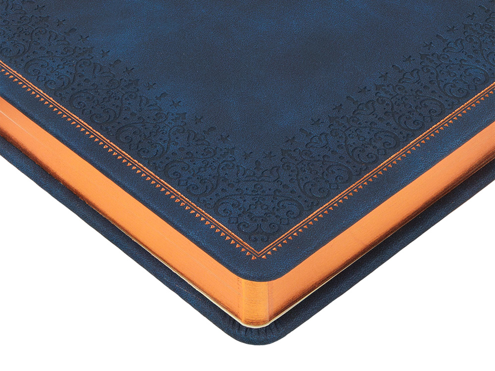 Ежедневник недатированный А5 Royal, синий с бронзовым срезом-4