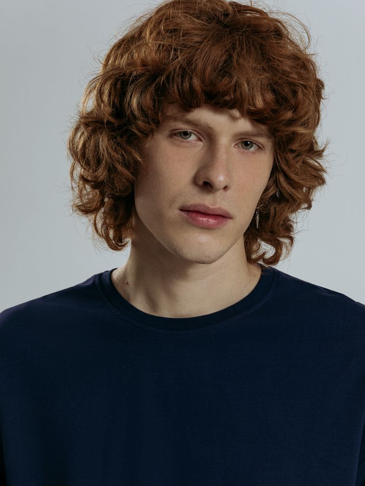 Футболка оверсайз унисекс Base Space, темно-синяя-4