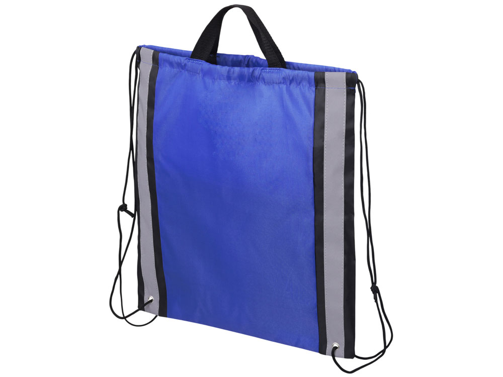 Рюкзак-мешок Savy со светоотражающими полосами по бокам, синий-0