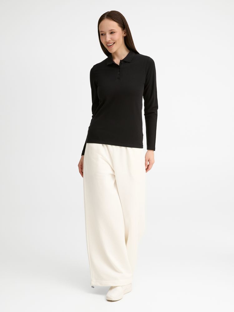 Рубашка поло женская с длинным рукавом Perfect LSL Women, черная-5