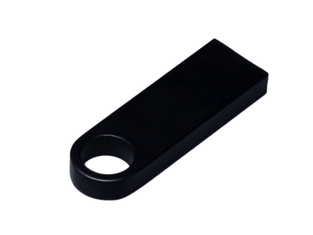 USB 2.0-флешка на 8 Гб с мини чипом и круглым отверстием, черный-0
