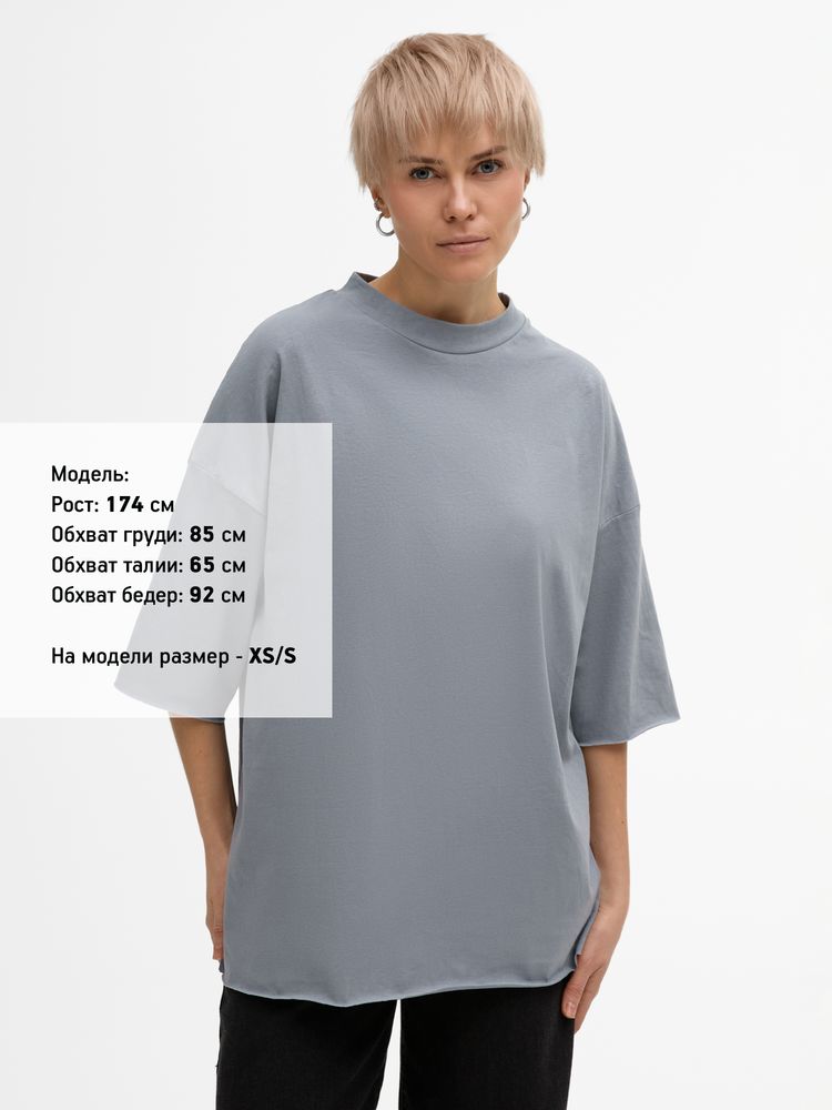 Футболка унисекс оверсайз T1, серая-5