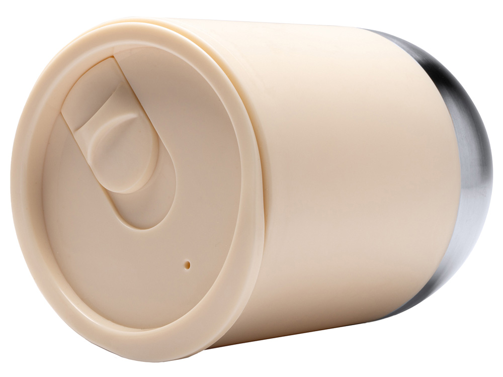 Термокружка LINDE с двойными стенками из переработанного полипропилена, бежевый-4