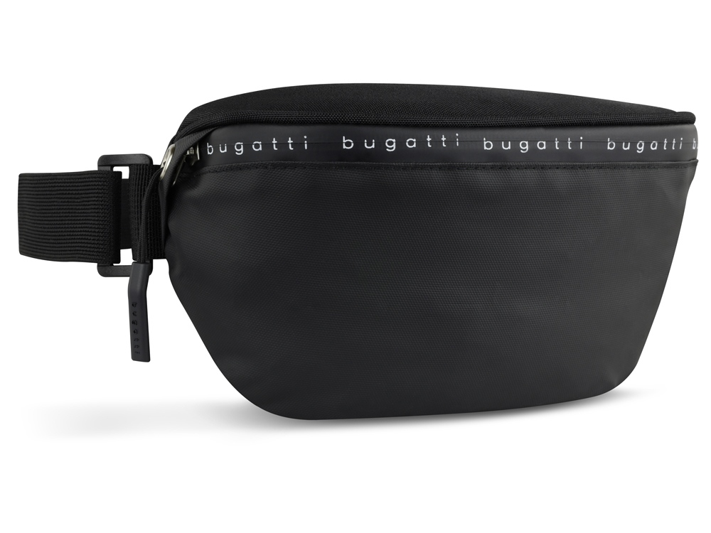 Сумка на пояс BUGATTI Blanc Delight, чёрная, нейлон RPET600D/тарпаулин/полиэстер, 24х11х12,5 см, 2 л-0