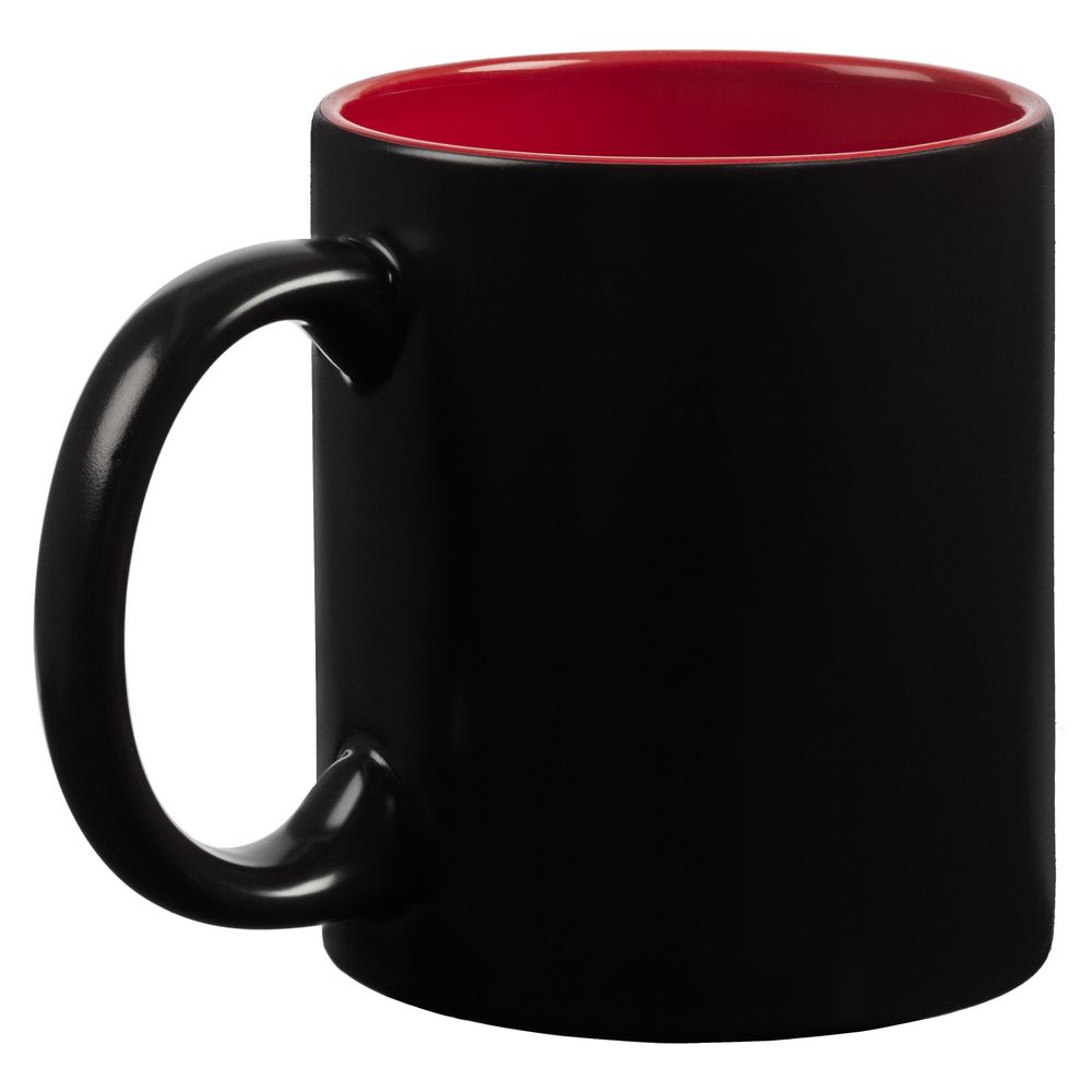 Кружка-хамелеон On Display, матовая, черная с красным-1