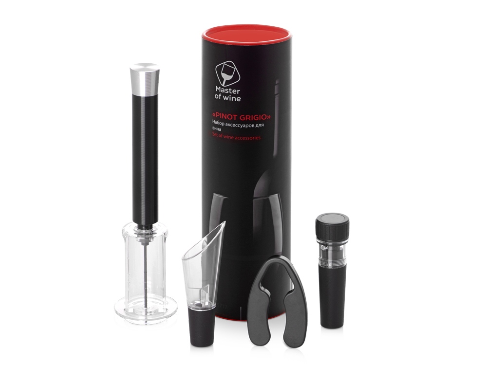 Набор аксессуаров для вина Pinot Grigio в тубусе, 4шт-0