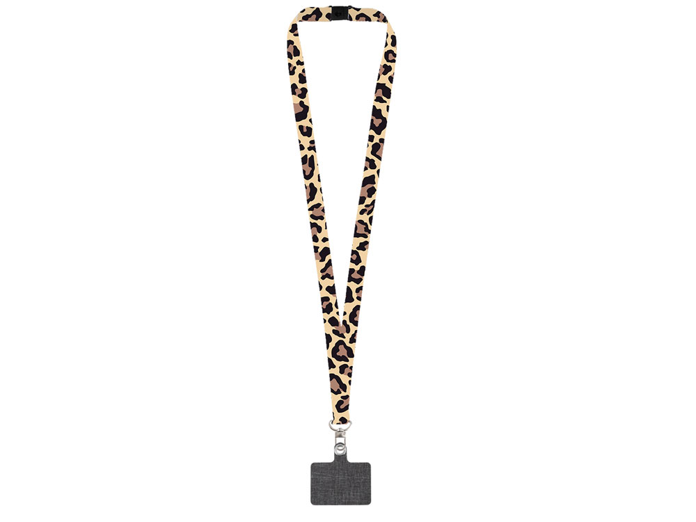 Ланъярд 2,5 см под сублимацию с трендовым карабином, замком обрыва и большим держателем для телефона из ПЭ-2