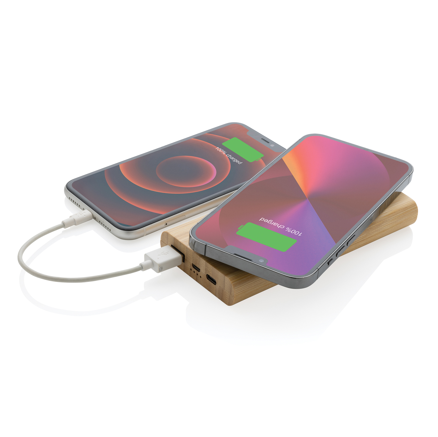 Внешний аккумулятор для беспроводной зарядки из бамбука FSC®, 8000 мАч, 5 Вт-2