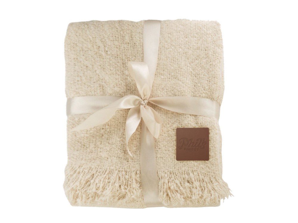 Плед акриловый Mohair, бежевый-4