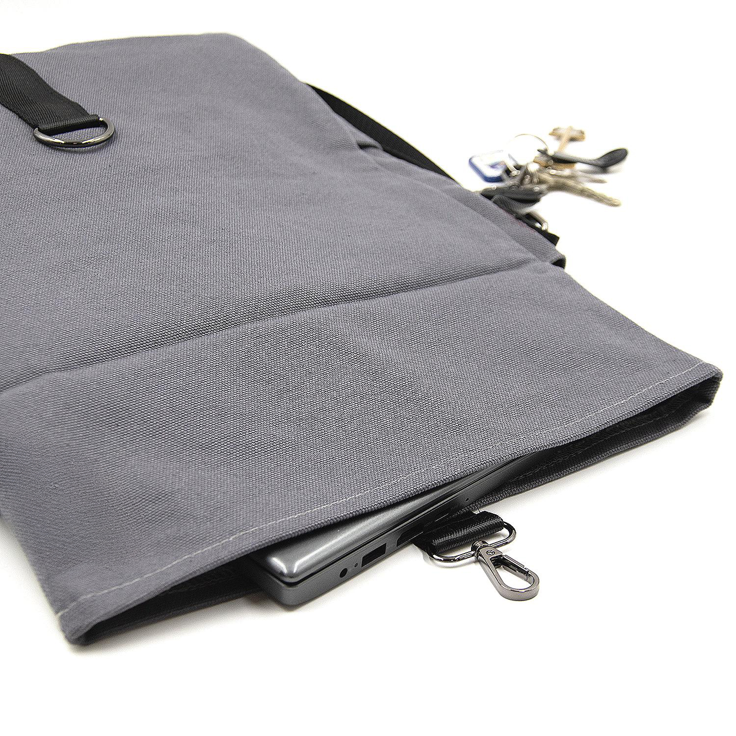 Шоппер Superbag Companion, с тремя отделениями, боковым креплением (карабин) и карманом (серый с черным)-9