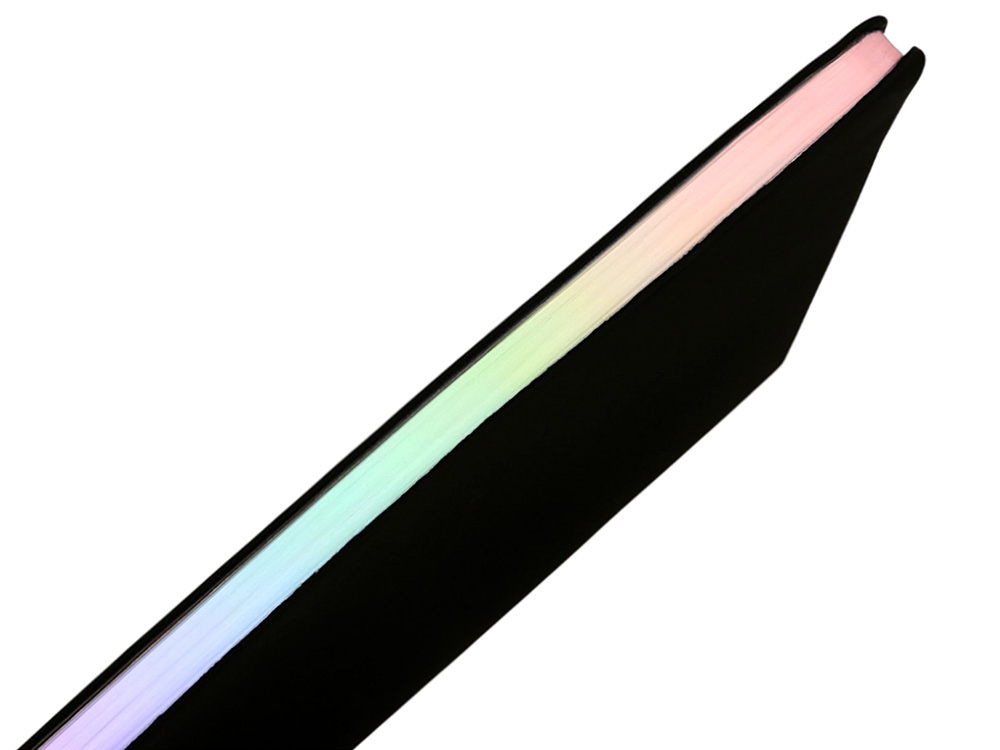 Блокнот А5 в гибкой обложке Fellini с голографическим срезом, черный-7