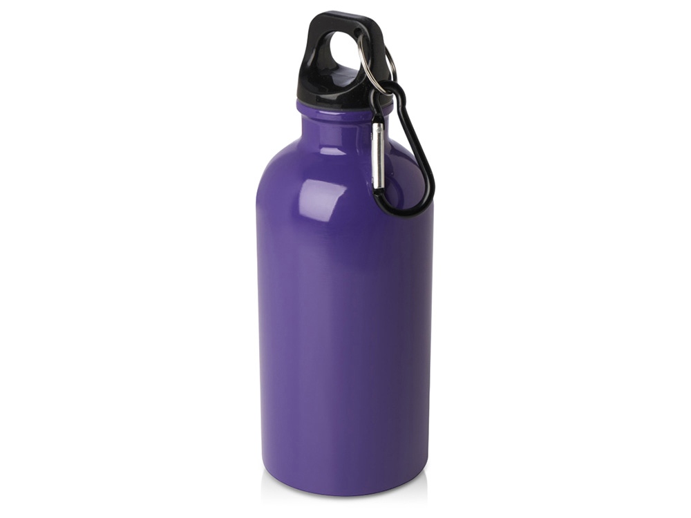 Одностенная бутылка для воды с карабином Oregon, изготовленная из нержавеющей стали, сертифицированной по стандарту RCS, объемом 400 мл - Пурпурный-0
