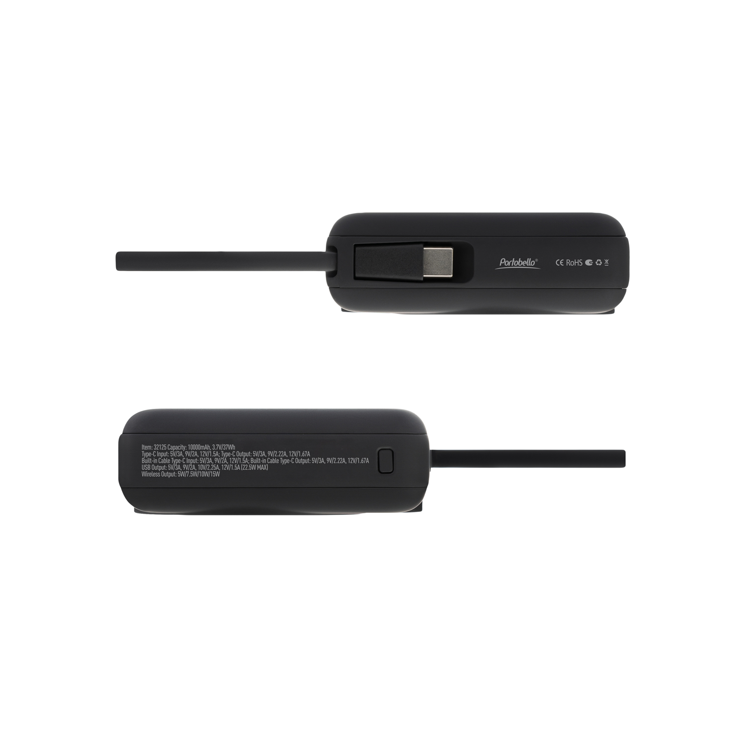 Внешний аккумулятор с подсветкой Ritter PD 10000mAh с функцией беспроводной зарядки 15W, черный-6