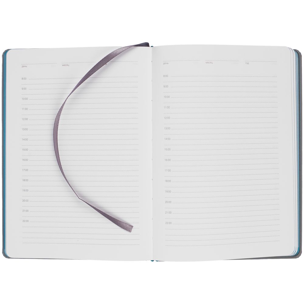 Ежедневник Spain Shall на заказ, недатированный, серый с бирюзовым-3