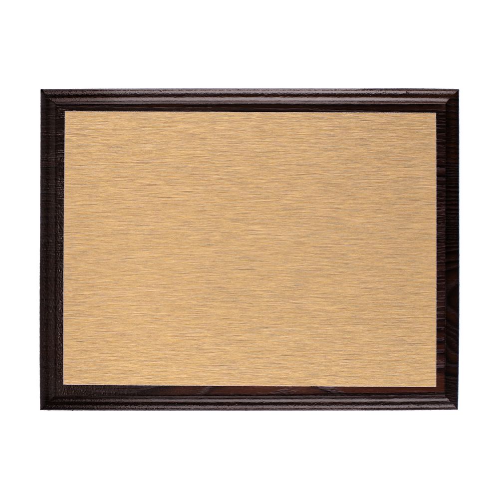 Плакетка Plaque, малая, венге с золотистой пластиной-0