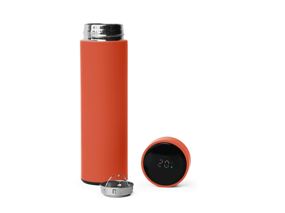 Термос FAMILY MARK LED, soft touch (Оранжевый)-2