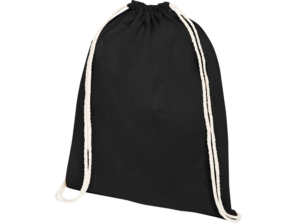 Рюкзак со шнурком Tenes из хлопка плотностью 140 г/м2, черный-0