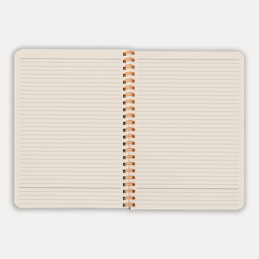 Блокнот на двойной пружине HELIX, 143 х 205 мм, черный с оранжевым, блок в линейку, черный, оранжевый-5