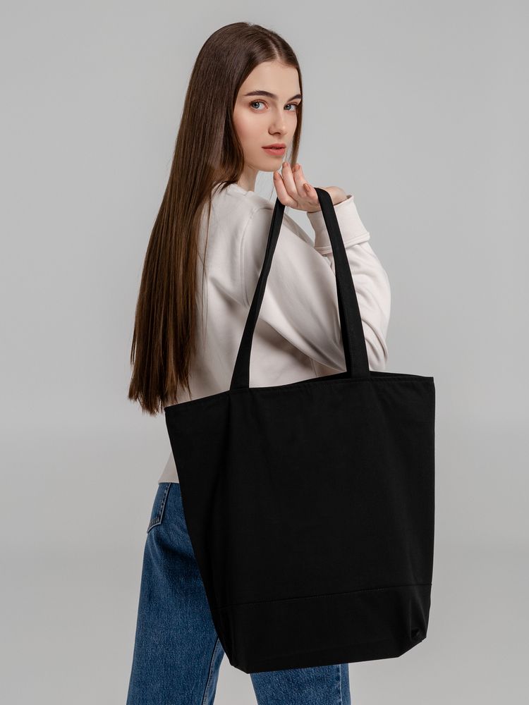 Сумка для покупок на молнии Shopaholic Zip, черная-4