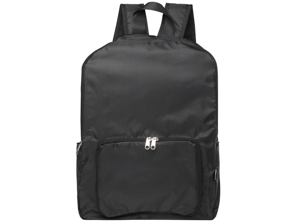 Складной рюкзак EcoFold объемом 15 л из переработанного ПЭТ-пластика - сплошной черный-1