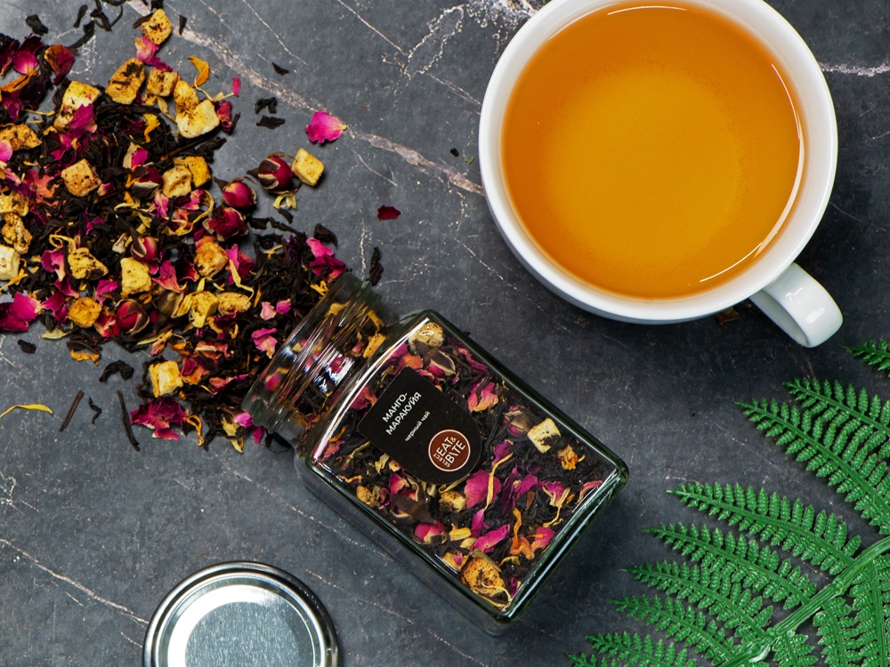 Чай черный, серия Bouquet, манго-маракуйя, стеклянная банка-5