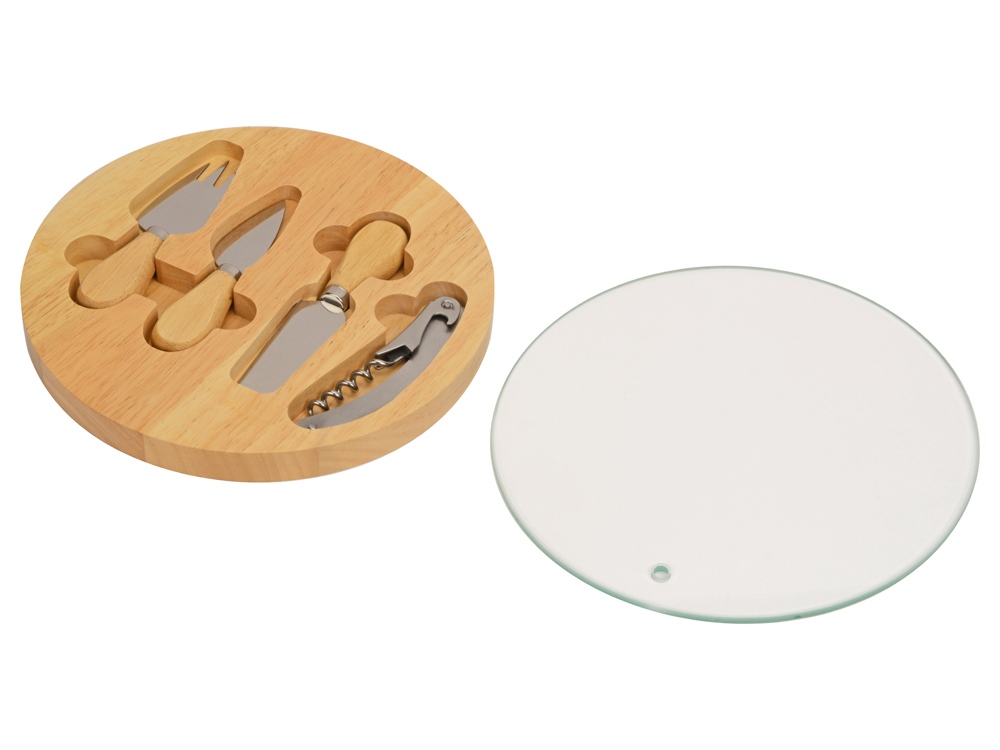 Набор для сыра Rendezvous круглый, со стеклянной крышкой-11