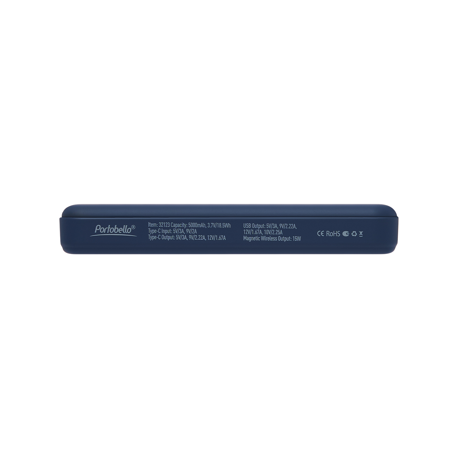 Внешний аккумулятор Ларго PD (Largo PD) 5000mAh с функцией беспроводной зарядки 15W, синий-5