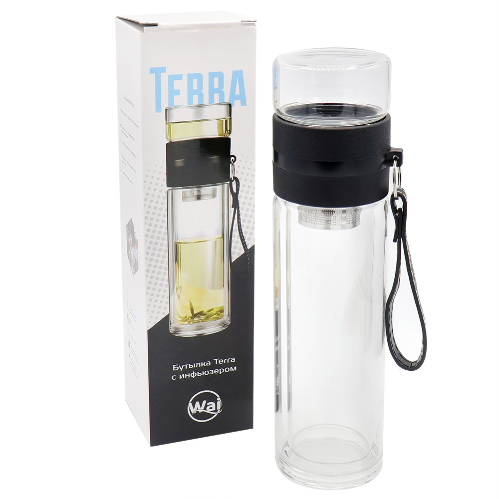 Бутылка Terra c инфьюзером, Черный-8