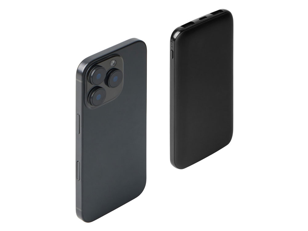 Набор из внешнего акуумулятора и универсального кабеля с подсветкой лого Reserve LED, 10000mAh, черный-13