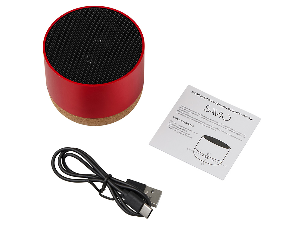 Беспроводная колонка Montii, 3 Вт, красный-4