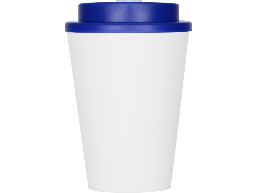 Пластиковый стакан Take away с двойными стенками и крышкой с силиконовым клапаном, 350 мл, белый/синий-3