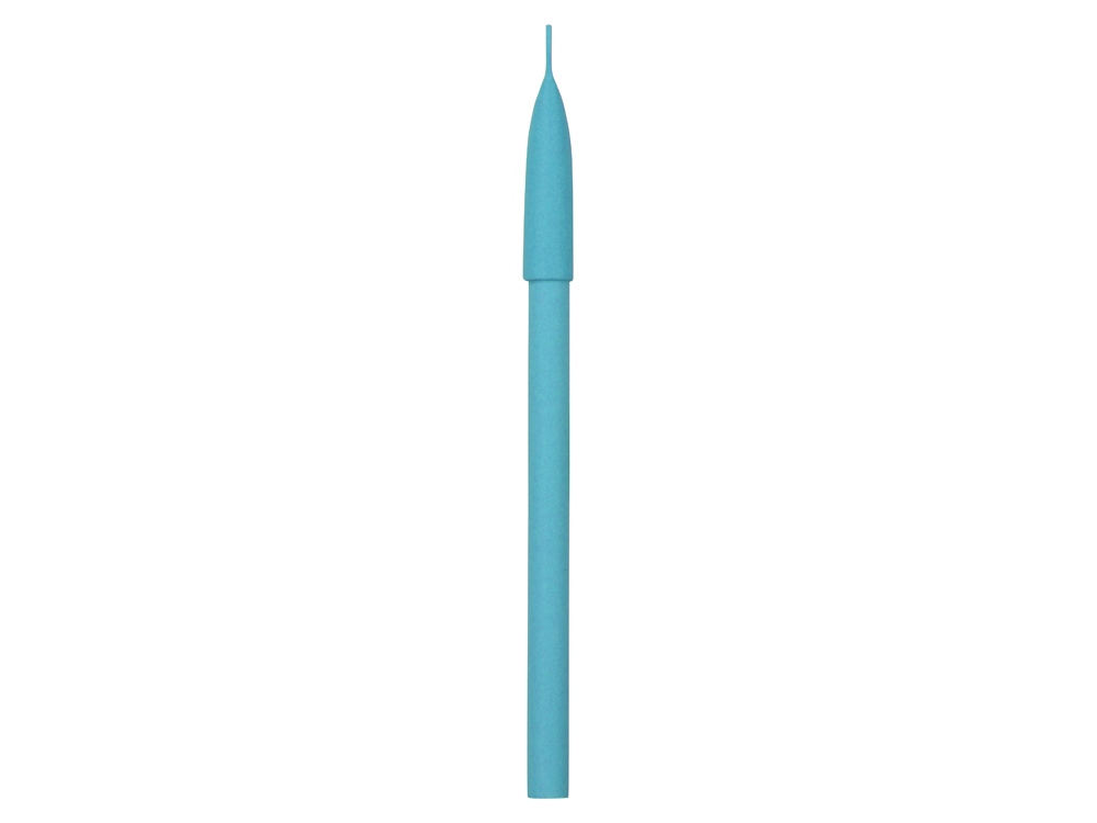 Ручка картонная с колпачком Recycled, голубой-3