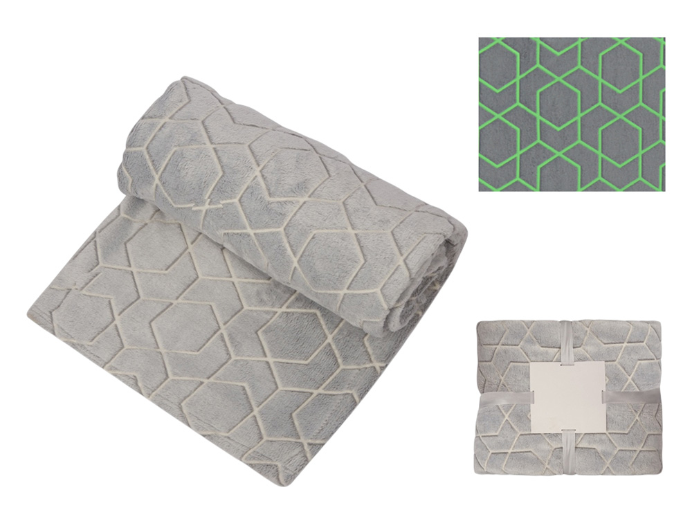 Светящийся в темноте плед Lattice серый-0