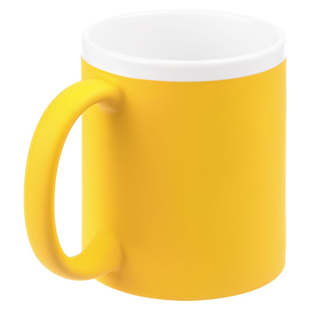 Кружка StopSpot с покрытием софт-тач, желтая-1
